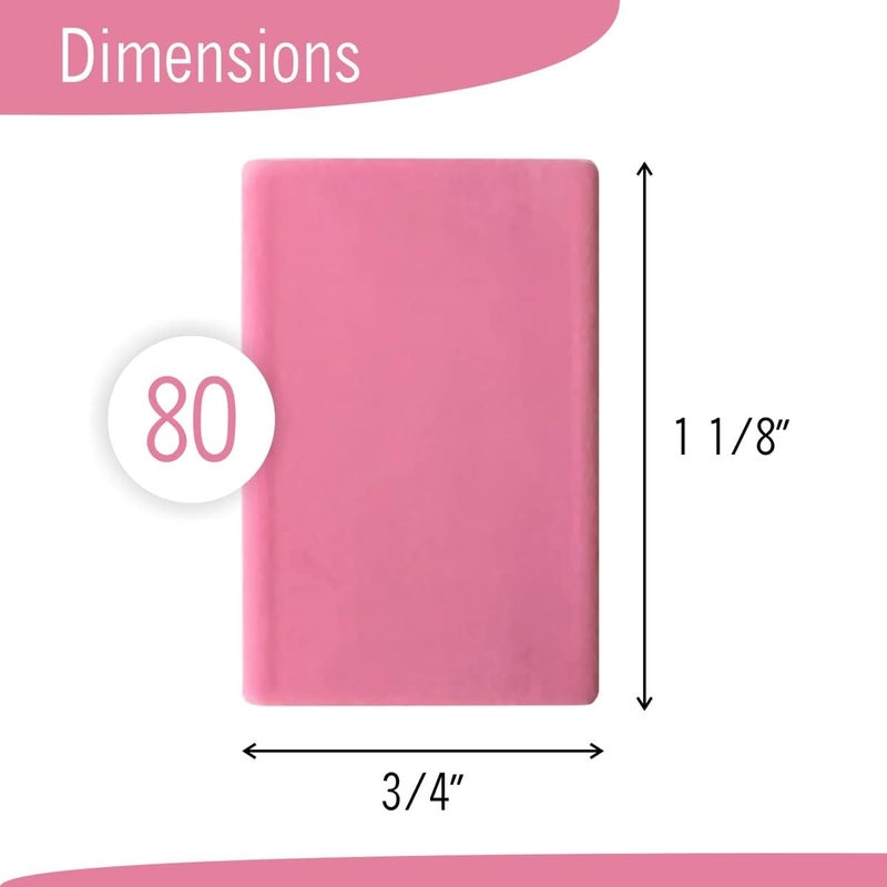 EXTRIC Pink Erasers, 80 Count, Latex Free Eraser for Kids, Square Eraser, Erasers Bulk for School Supplies, Art, and Office Use - Image 3